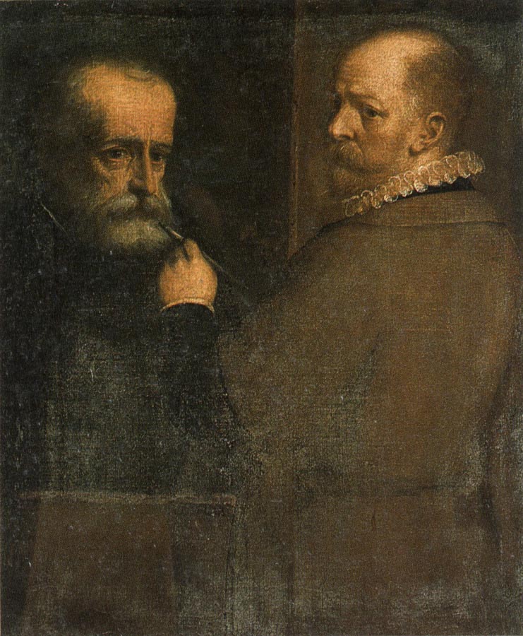 Self-Portrait of the Artist While Painting His Father